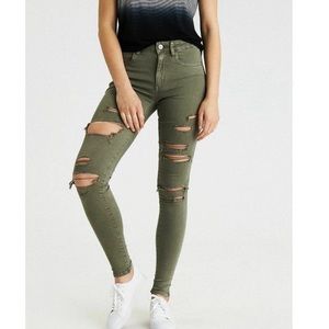 Green Super Stretch Jegging